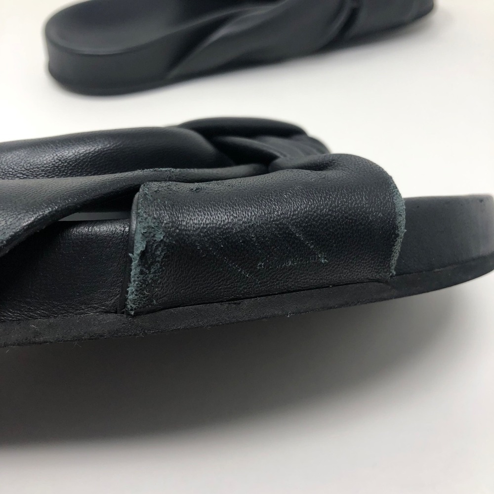 Jenni Kayne Leather Knot Sandal Womens 41 US 10.5 Black Chunky Romantic Boho - Picture 11 of 16